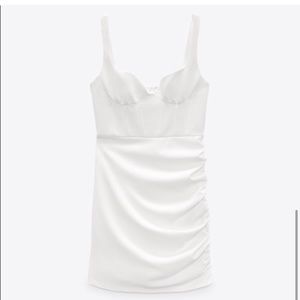 White Zara Elasticized Dress